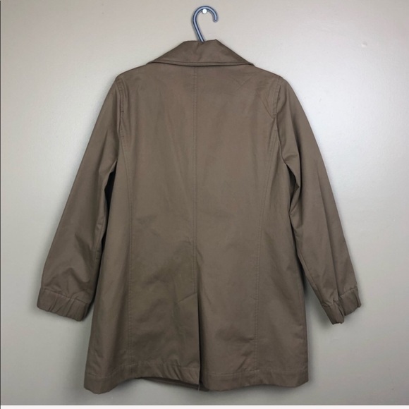 J. Crew Bonded Lined Long Trench Coat Tan Cotton - Picture 5 of 8